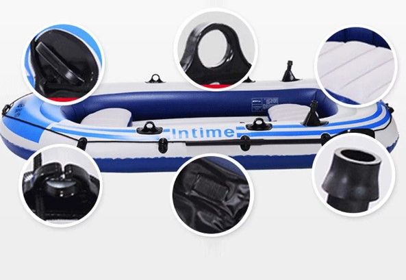 Photo 1 of Intime 400 Inflatable Boat Raft for 4 People Gray/Blue 