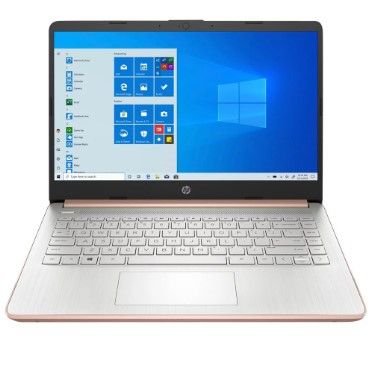 Photo 1 of HP 14-dq0004dx - Celeron N4020 / 1.1 GHz - Win 10 Home in S mode - 4 GB RAM - 64 GB eMMC - 14" 1366 x 768 (HD) - UHD Graphics 600 - Wi-Fi, Bluetooth- pale rose gold
