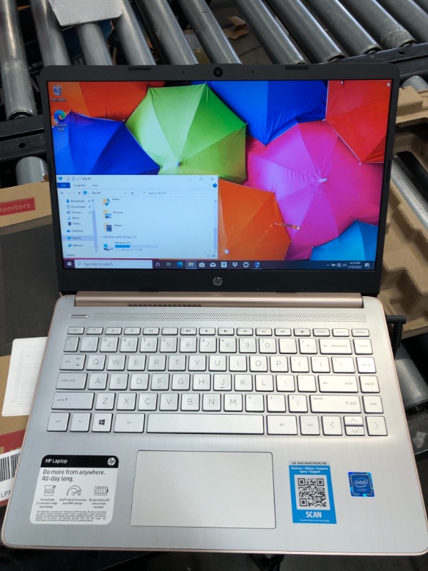 Photo 8 of HP 14-dq0004dx - Celeron N4020 / 1.1 GHz - Win 10 Home in S mode - 4 GB RAM - 64 GB eMMC - 14" 1366 x 768 (HD) - UHD Graphics 600 - Wi-Fi, Bluetooth- pale rose gold
