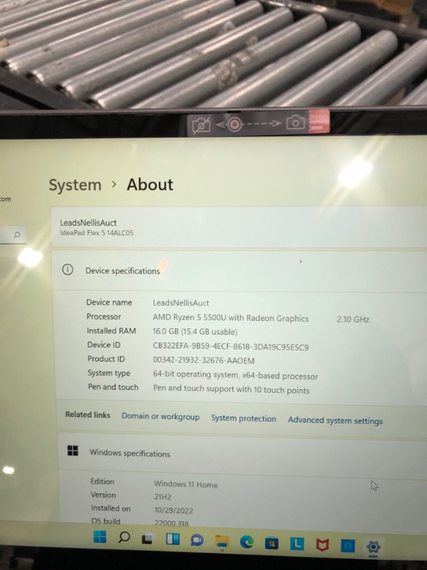 Photo 9 of  Lenovo Flex 5 14" FHD IPS Touchscreen 2-in-1 Laptop, AMD Ryzen 5 5500U, 16GB RAM, 256GB PCIe SSD, Backlit KB, Wi-Fi 6, Fingerprint, Type-C,
