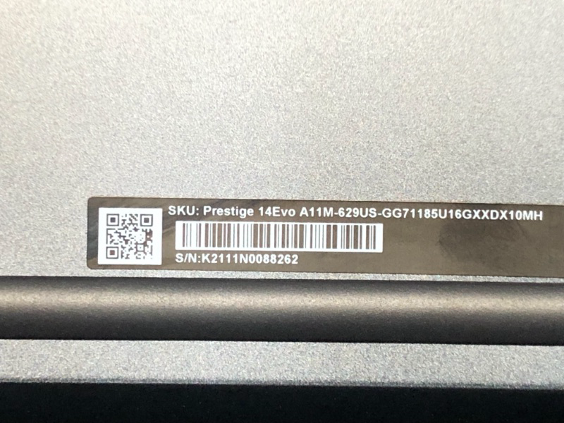 Photo 20 of MSI Prestige 14 Evo Professional Laptop: 14" FHD Ultra-Thin Bezel Display, Intel Core i7-1185G7, Intel Iris Xe, 16GB RAM, 512GB NVMe SSD, Thunderbolt 4, Win10 Home, Intel Evo, Carbon Gray (A11M-629)