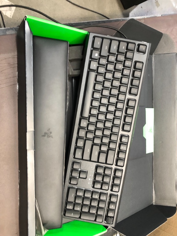 Photo 3 of PARTS ONLY 
Razer Ornata V2 Gaming Keyboard: Hybrid Mechanical Key Switches - Customizable Chroma RGB Lighting - Individually Backlit Keys - Detachable Plush Wrist Rest - Programmable Macros
