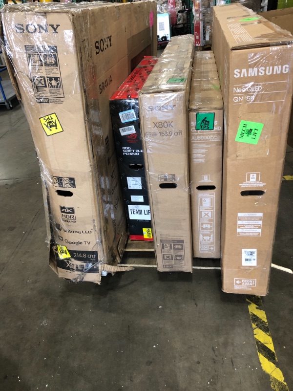 Photo 1 of MIXED PALLET OF DAMAGED TVS**SET OF 5**NO REFUNDS