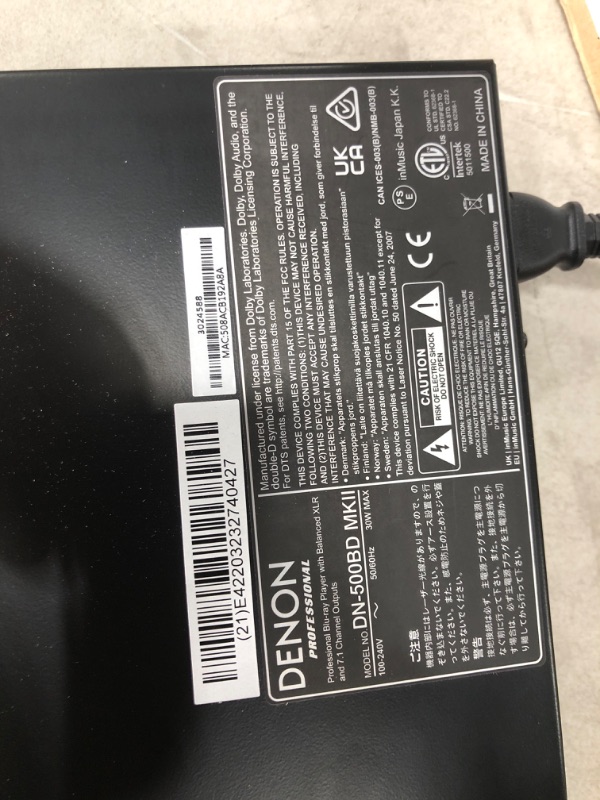 Photo 1 of [USED] Denon DN-500BDMKII Blu-ray Disc and Media Player