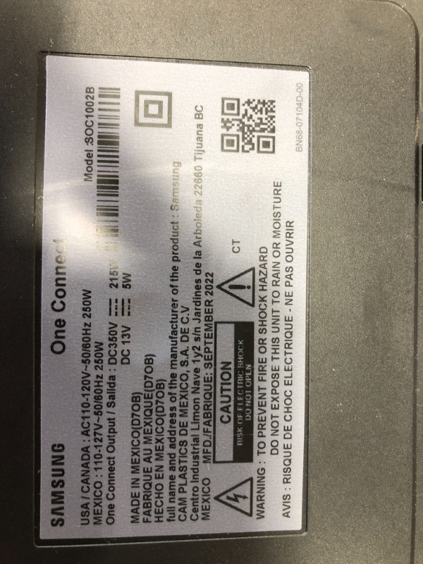 Photo 1 of SAMSUNG ONE CONNECT POWER SUPPLY BOX SOC1002B