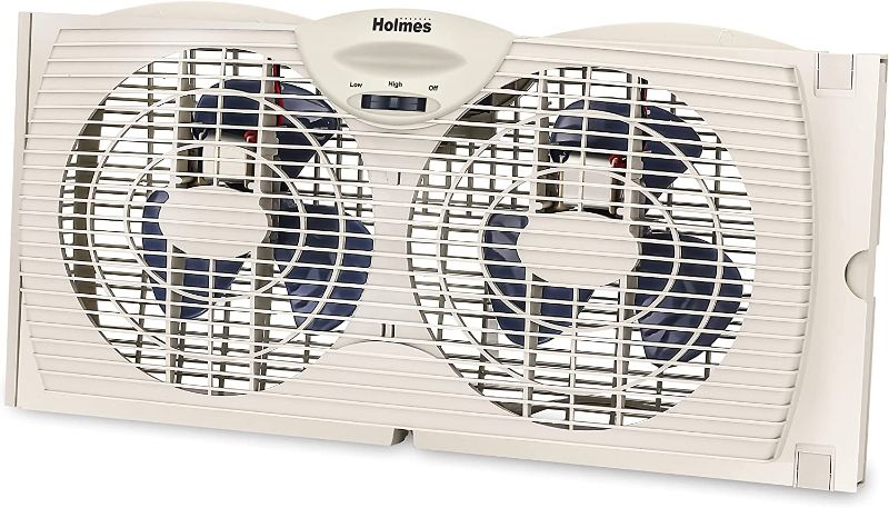 Photo 1 of HOLMES Dual Blade Manual Window Fan, White, One Size
