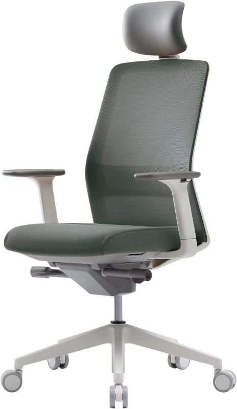 Photo 1 of SIDIZ T40 Ergonomic Office Desk Chair : Easy Adjustments, Adjustable Headrest and Lumbar Support, 3-Way Armrests, Adjustable Seat Depth, Ventilated Mesh Back for Home Office, Cushion Seat (Gray)
