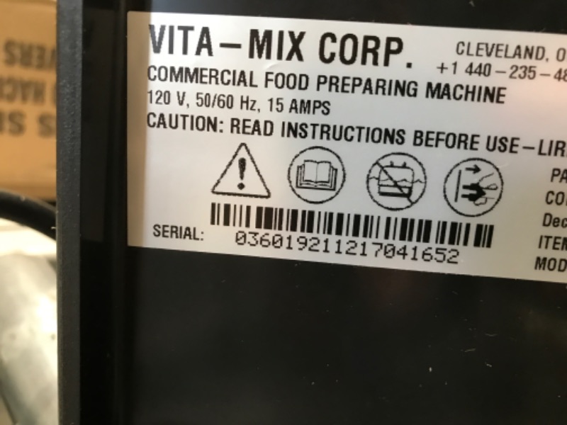 Photo 5 of TESTED POWERS ON*
Vitamix Commercial 36019 The Quiet One Countertop Drink Blender w/ Tritan Container, (34) Programs
