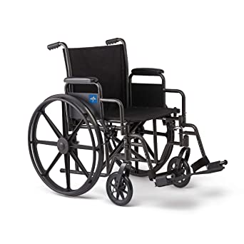 Photo 1 of Medline Wheelchair, Desk-Length Arms and Swing-Away Leg Rests, 18" x 16" Seat (W x D)
