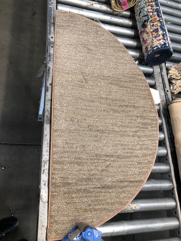 Photo 1 of 20x40 inch half moon tan area rug
