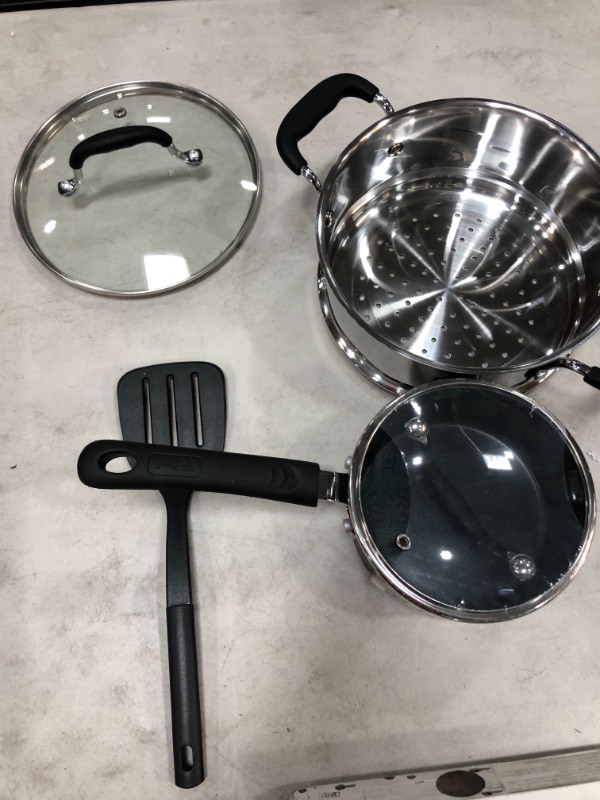 Photo 3 of **MISSING PARTS** T-fal Signature Nonstick Dishwasher Safe Cookware Set, Pots and Pans Set, 12-Piece, Black
