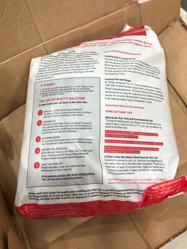 Photo 2 of **MISSING SOME** Dr. Elsey's Premium Clumping Cat Litter - Cat Attract - 99% Dust-Free, Low Tracking, Hard Clumping, Superior Odor Control, Natural Herbal Attractant, Unscented & Natural Ingredients 40 Lb / 18.14 Kg