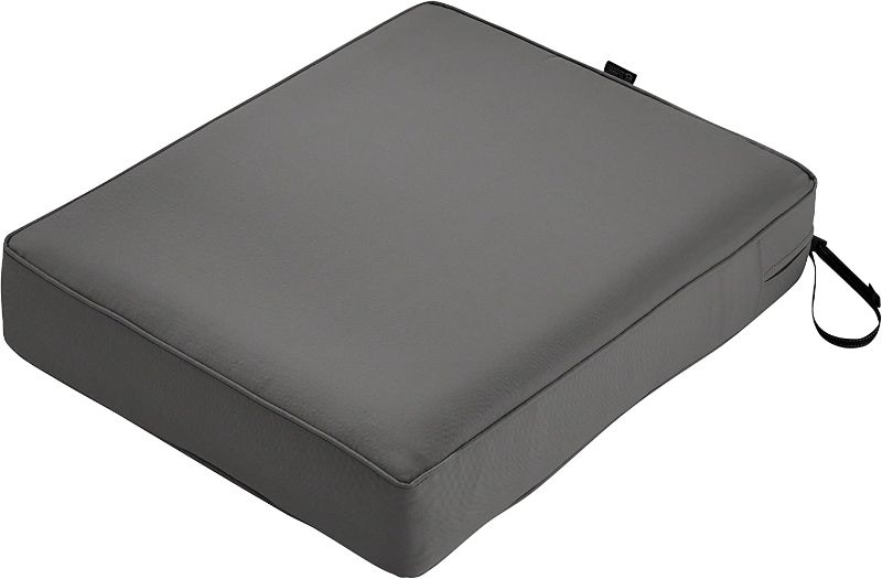 Photo 1 of 23 x 25 x 5 Inch Rectangle Outdoor Seat Cushion, Patio Furniture Chair Cushion, Light Charcoal Grey (2)