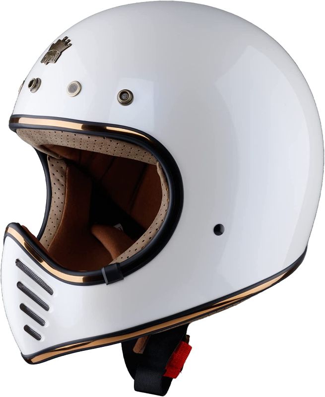 Photo 1 of SIZE M -Royal H01 Full Face Motorcycle Helmet - Multi Size & Colors | Retro - Elegant - Unique Design | Classic Style for Adult Women - Men | DOT Approved
