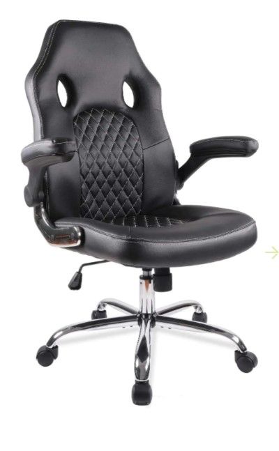 Photo 1 of SmugDesk Office Chair Desk Leather Gaming Chair, High Back Ergonomic Adjustable Racing Chair,Task Swivel Executive Computer Chair (Black)
