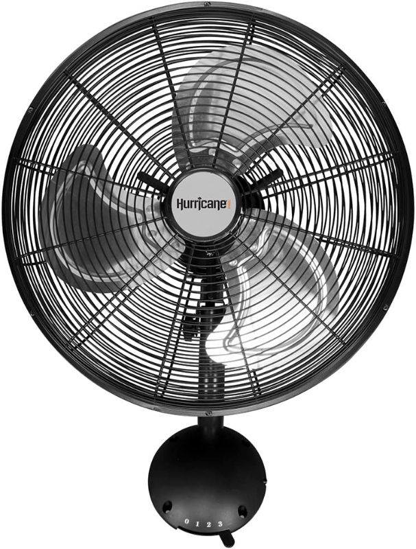 Photo 1 of Hurricane Wall Mount Fan - 16 Inch, Pro Series, High Velocity, Heavy Duty Metal Wall Mount Fan for Industrial, Commercial, Residential, and Greenhouse Use - ETL Listed, Black
