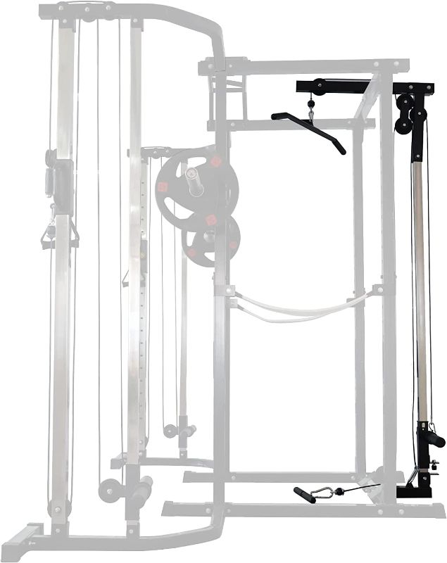 Photo 1 of 
BalanceFrom Multi-Function Adjustable Power Cage with J-Hooks, Safety Straps and Optional LAT Pulldown Attachment and Cable Crossover
Style Name:B. Lat Pulldown