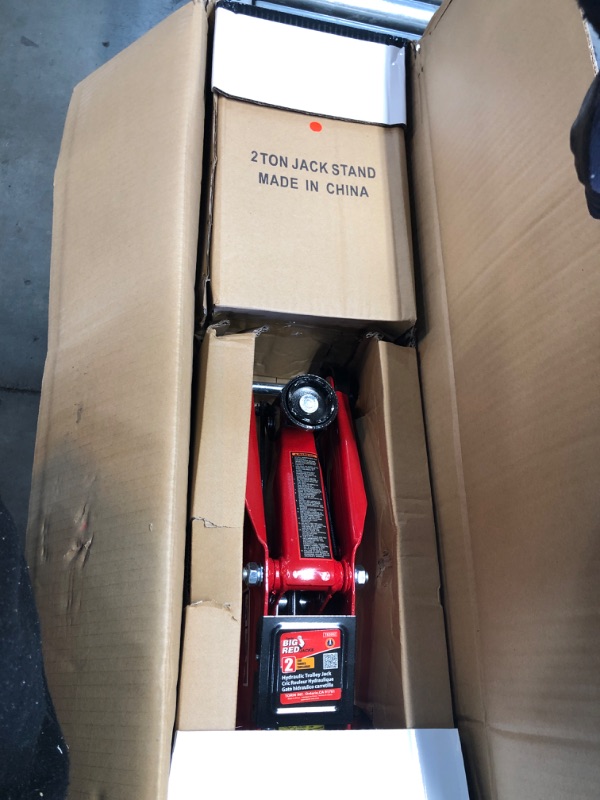 Photo 2 of BIG RED Torin Hydraulic Trolley Floor Jack Combo with 2 Jack Stands, 2 Ton Capacity (T82001)