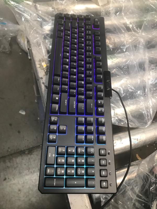 Photo 2 of EVGA Z12 RGB Gaming Keyboard, RGB Backlit LED, 5 Programmable Macro Keys, Dedicated Media Keys, Water Resistant, 834-W0-12US-KR