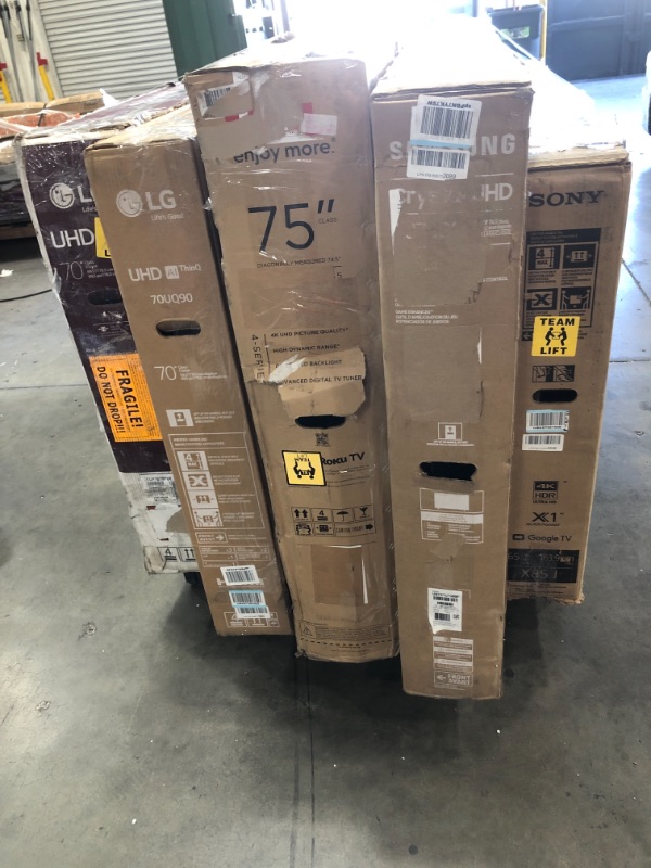 Photo 2 of MIXED PALLET OF DAMAGED TVS**NON FUNCTIONAL**5 UNITS**NO REFUNDS