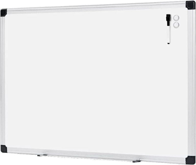Photo 1 of **SMALL DENTS FROM SHIPPIN** Amazon Basics Magnetic Dry Erase White Board, 35 x 47-Inch Whiteboard - Silver Aluminum Frame
