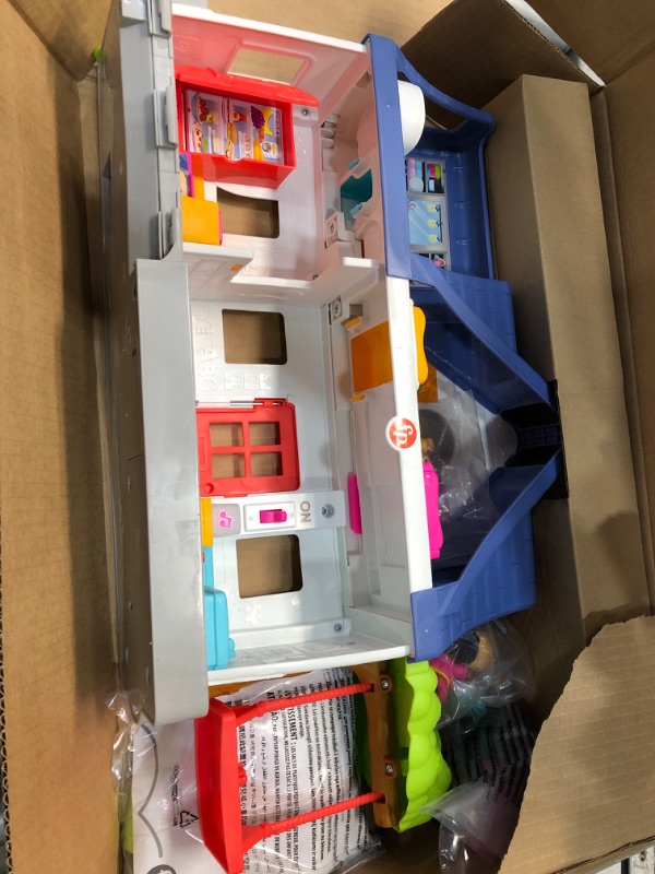 Photo 3 of Fisher-Price Little People Play House Toddler Playset with Lights Music and Smart Stages Learning Content, Friends Together SIOC/FFP