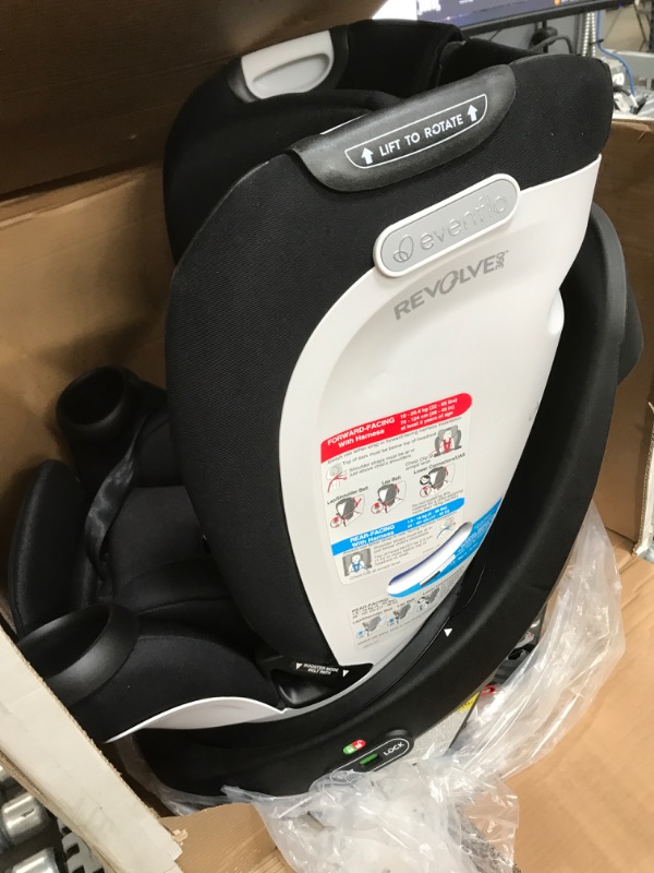 Photo 1 of Evenflo Gold Revolve360 Rotational All-in-1 Convertible Car Seat Swivel Car Seat Rotating Car Seat for All Ages Swivel Baby Car Seat Mode Changing 4120Lb Car Seat and Booster Car Seat, Onyx Onyx Black