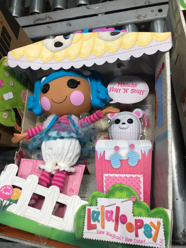 Photo 2 of Lalaloopsy Doll- Mittens Fluff 'N' Stuff & Pet Polar Bear, 13" Winter Doll with Blue Hair, White/Blue Outfit & Accessories, Reusable House Playset- Gifts for Kids, Toys for Girls Ages 3 4 5+ to 103