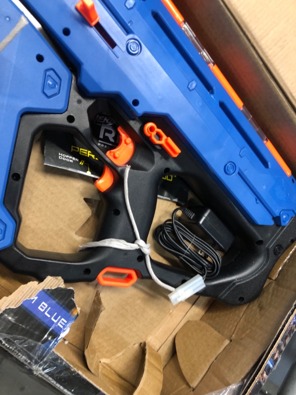 Photo 7 of **opened**
NERF Perses Mxix-5000 Rival Motorized Blaster (Blue) -- Fastest Blasting Rival System Frustration-Free Packaging