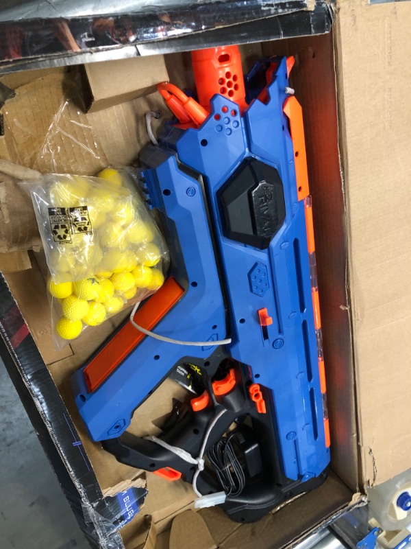 Photo 2 of **opened**
NERF Perses Mxix-5000 Rival Motorized Blaster (Blue) -- Fastest Blasting Rival System Frustration-Free Packaging