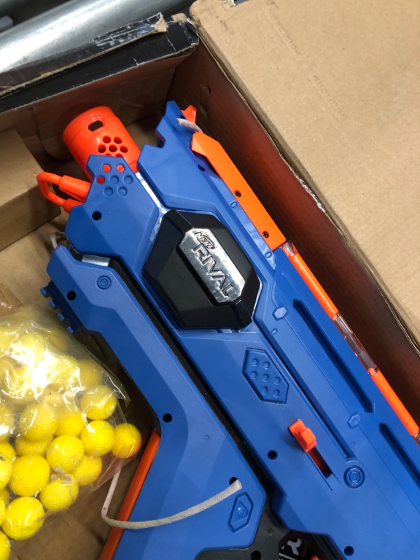 Photo 5 of **opened**
NERF Perses Mxix-5000 Rival Motorized Blaster (Blue) -- Fastest Blasting Rival System Frustration-Free Packaging