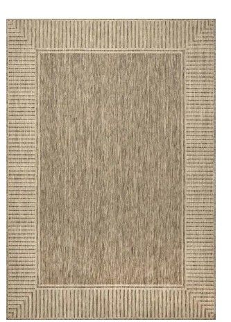 Photo 1 of **used, needs cleaning**
Asha Simple Border Indoor/Outdoor Light Brown 9 ft. 6 in. x 12 ft. Area Rug
