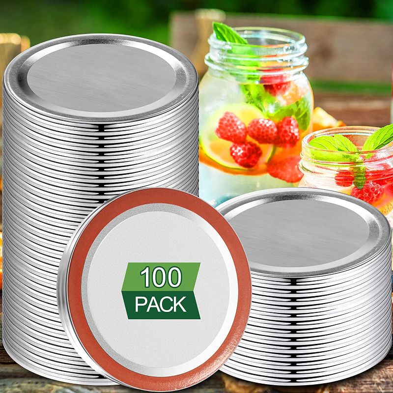 Photo 1 of 100PCS regular canning jar lids for food storage 100PCS