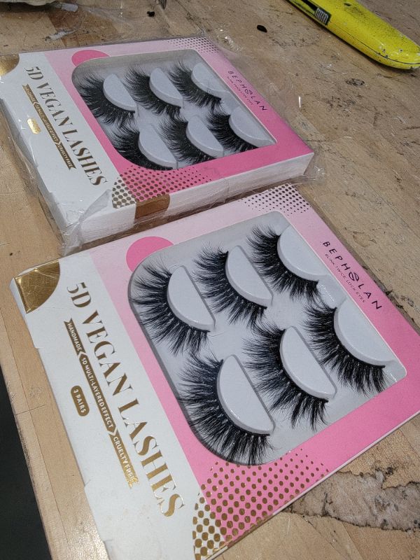 Photo 4 of BEPHOLAN 5D Vegan Lashes 3 PAIRS-2 PK- LAYERED EFFECT