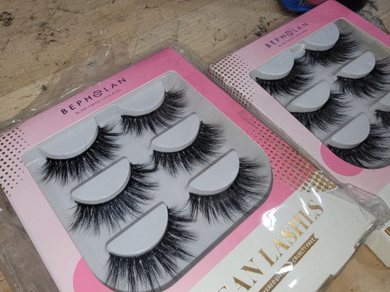 Photo 1 of BEPHOLAN 5D Vegan Lashes 3 PAIRS-2 PK- LAYERED EFFECT