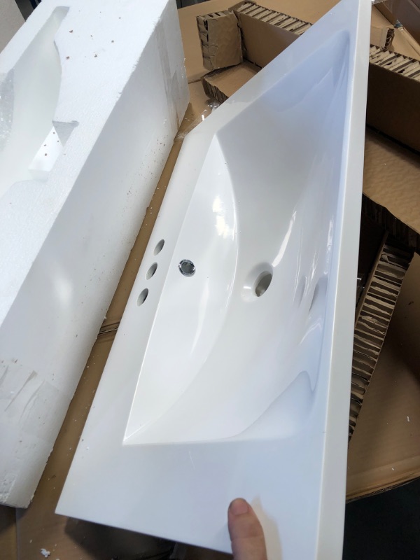 Photo 3 of vanity sink only ! Merax 30" Bathroom Vanity Square White Resin Sink Top