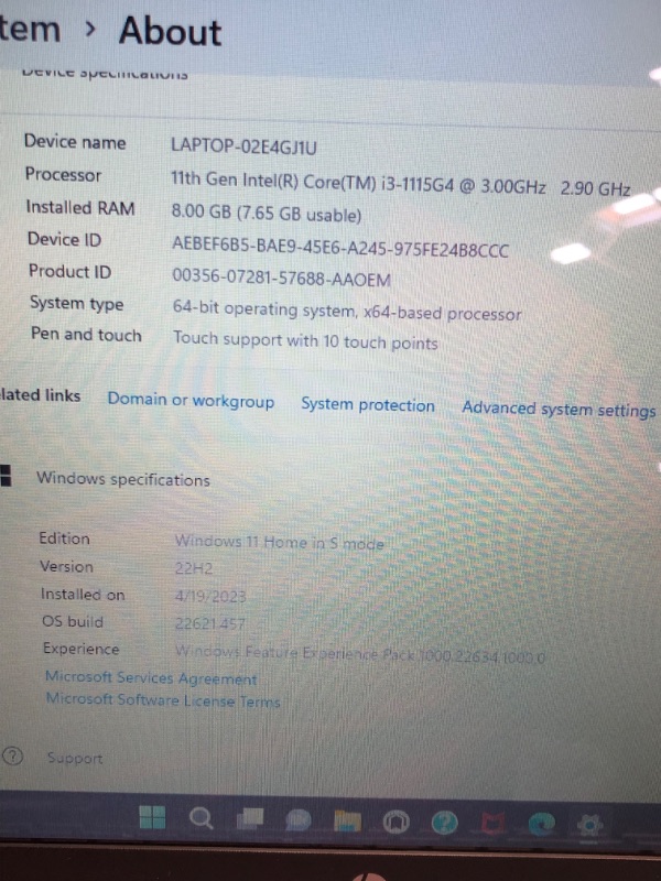 Photo 3 of HP Laptop 15-DY2702DX 15.6 inch HD Screen Computer Intel Core i3-1115G4 11th Generation, Intel UHD Graphics 8GB DDR4 RAM 256GB PCIE SSD Windows 11 Home Dual-Speaker Bluetooth Notebook 2022 
