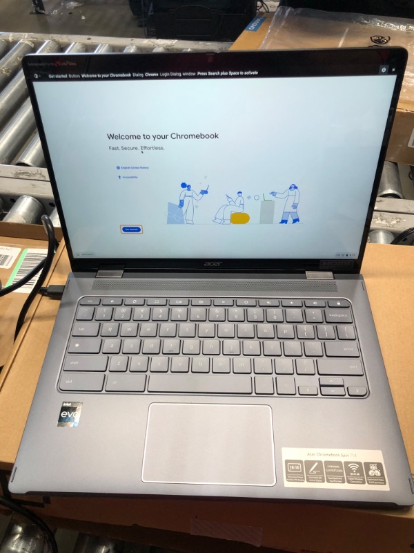 Photo 3 of Acer - Chromebook Spin 714 Laptop - 14.0" 2-in-1 Touchscreen - Intel Evo Core i5 – 8GB – 256GB SSD - Slate Blue
