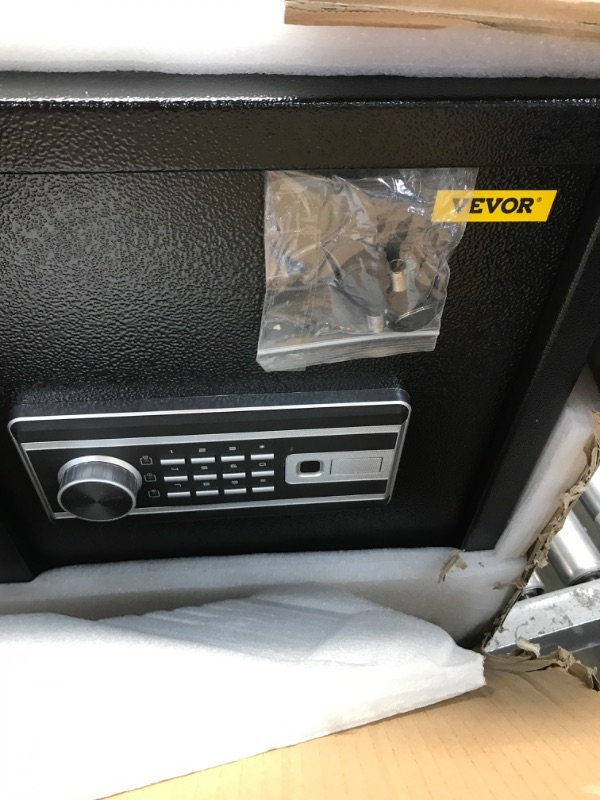 Photo 2 of VEVOR Safe Box, 2.1 CU.FT Fingerprint Safe Box for Money w/ 2 Keys & Digital Keypad, Q235 Steel Safe Box for Storing Cash, Jewelry, Pistols, Documents, Watches in Home & Office & Hotel 2.1 cubic feet