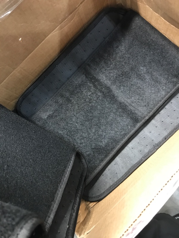 Photo 1 of FH Group F14406BLACK Universal Fit 3 Row Premium Carpet Black Automotive Floor Mats fits most Cars, SUVs, and Trucks with Drivers Heel Pad Black 3 Row Carpet Floor Mats