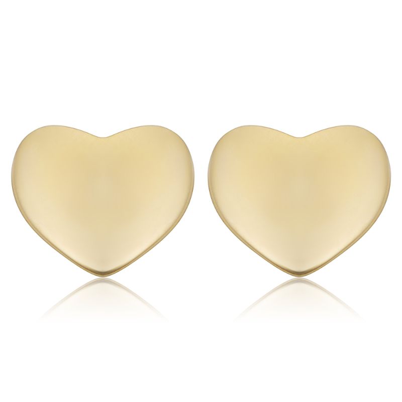 Photo 1 of 14k Yellow Gold Polished Heart Stud Earrings

