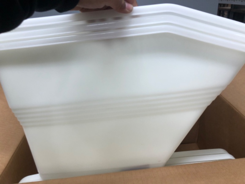 Photo 1 of 3pk white/cream plastic bins 