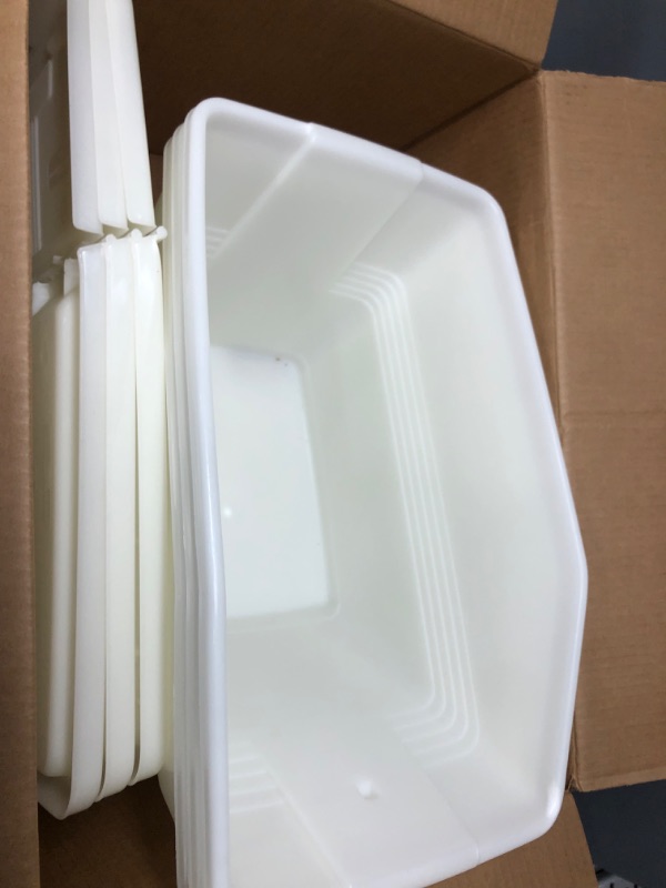 Photo 2 of 3pk white/cream plastic bins 