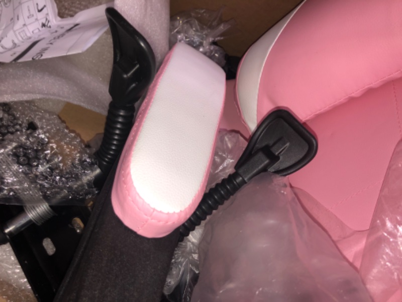 Photo 4 of ***PARTS ONLY*** YSSOA Backrest and Seat Height Adjustable Swivel Recliner Racing Office Computer Ergonomic Video Game Chair, Without footrest,440lb Capacity, Pink
