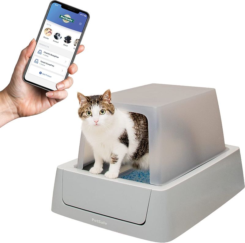 Photo 1 of ***MISSING POWER ADAPTER*** PetSafe ScoopFree Smart Self-Cleaning Cat Litter Box - WiFi & App Enabled - Hands-Free Cleanup with Disposable Crystal Trays - Less Tracking, Superior Odor Control - Monitor Your Cat's Health
