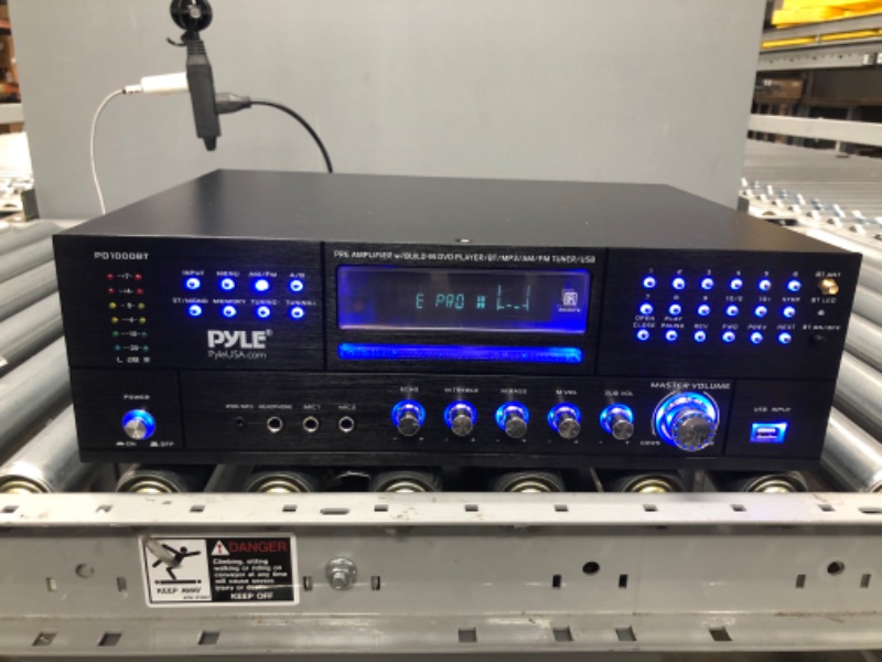 Photo 2 of 4 Channel Pre Amplifier Receiver - 1000 Watt Rack Mount Bluetooth Home Theater-Stereo Surround Sound Preamp Receiver W/Audio/Video System, CD/DVD Player, AM/FM Radio, MP3/USB Reader - Pyle PD1000BT
