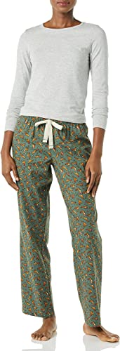 Photo 1 of Amazon Essentials Women's Lightweight Flannel Pant and Long-Sleeve T-Shirt Sleep Set
