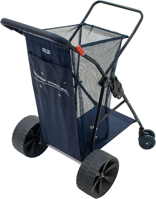 Photo 1 of **Missing Hardware**Rio Brands Wonder Wheeler II Wide Utility, Lawn, and Beach Cart
