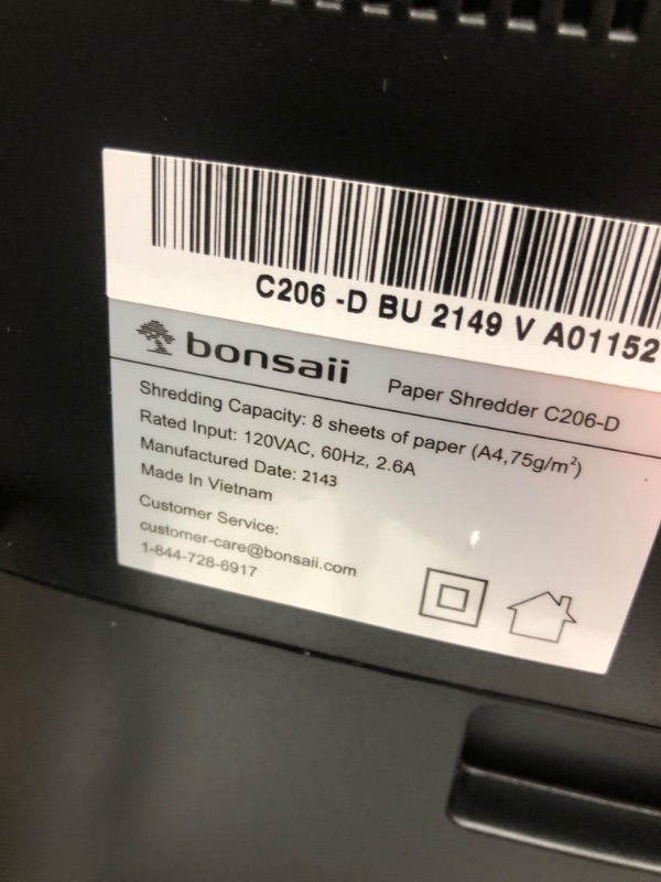 Photo 3 of Bonsaii Paper Shredder for Home Use, 8-Sheet Crosscut Shredder Shred Credit Cards/Mail/Staples/Clips for Home Office, Portable Handle Design Document Shredder with 4.2 Gallon Wastebasket (C261-C)
