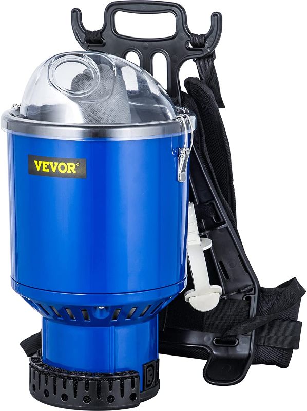 Photo 1 of *** TESTED*** VEVOR Backpack Vacuum, 3.6qt Backpack Vacuum Cleaner, 5-IN-1 Lightweight Backpack Vacuum, HEPA Filtration Vacuum Backpack, Commercial Industrial Backpack Vacuum with Telescoping Wand, Tool Kit, Corded
